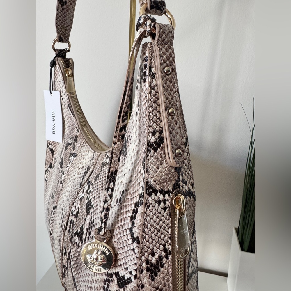 Brahmin Tabitha Beige Sandcastle Leather Shoulder NWT - Picture 4 of 15